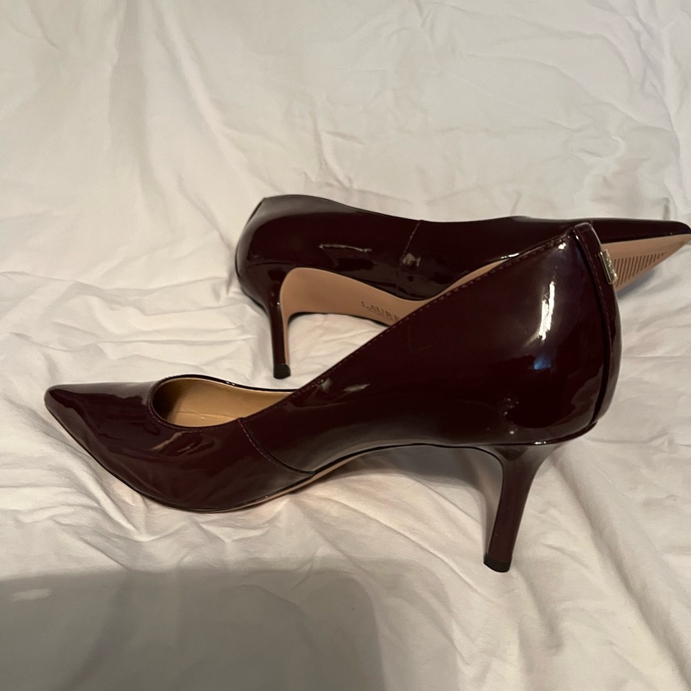 NWOT Ralph Lauren Deep Burgundy patent leather Heels
